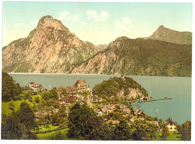 Traunkirchen, towards the Traunstein, Upper Austria, Austro-Hungary