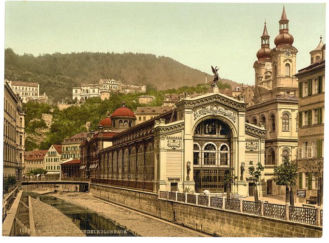 Sprudel Colonnade, Carlsbad, Bohemia, Austro-Hungary