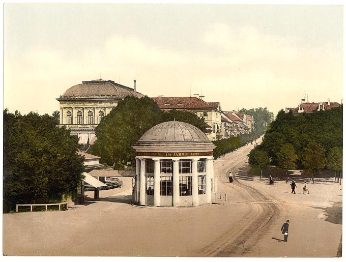 Franzenbad, springhouse and casino, Carlsbad, Bohemia, Austro-Hungary