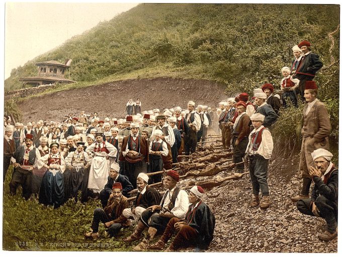 A group of peasants, Bosnia, Austro-Hungary