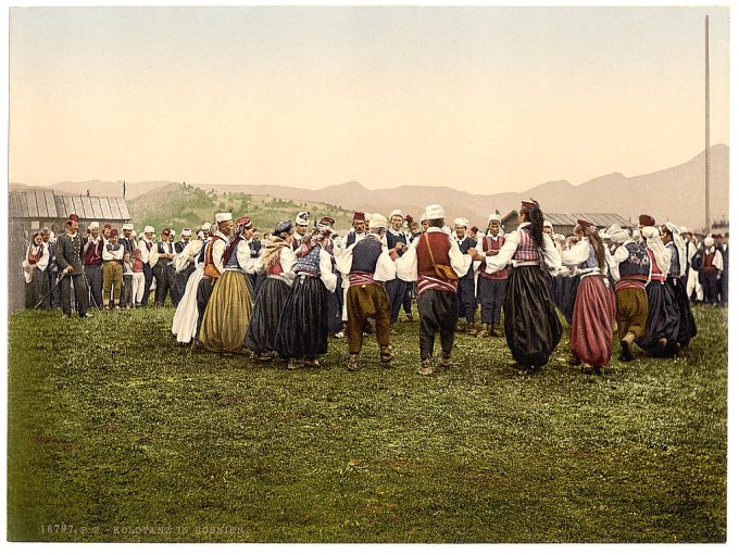 Peasants dancing, Bosnia, Austro-Hungary