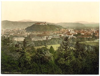 Laibach, general view from the Tivoli Castle, Carniola, Austro-Hungary
