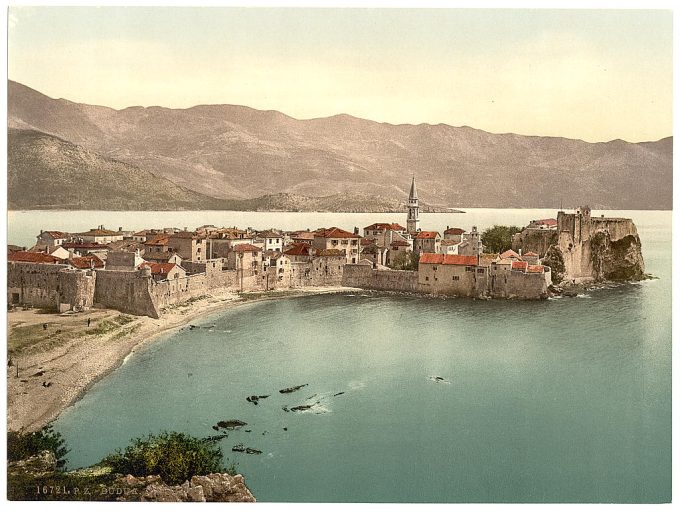 Budua, general view, Dalmatia, Austro-Hungary