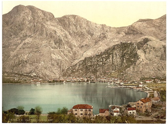 Cattaro, from the West, Dalmatia, Austro-Hungary