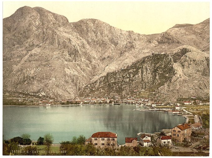 Cattaro, from the West, Dalmatia, Austro-Hungary