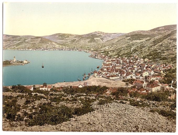 Lissa, from the west, Dalmatia, Austro-Hungary