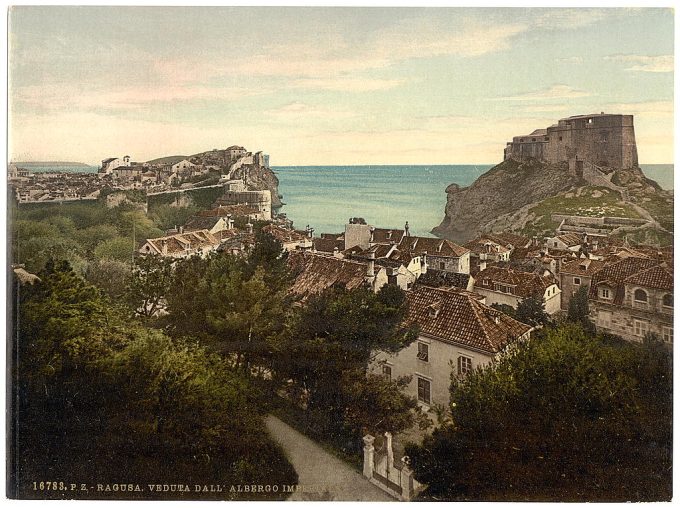 Ragusa, view from the Imperial Hotel, Dalmatia, Austro-Hungary