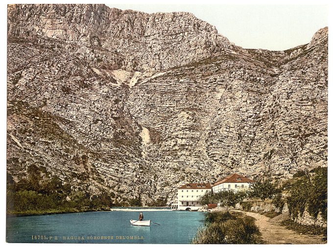 Ragusa, source of the Ombla, Dalmatia, Austro-Hungary