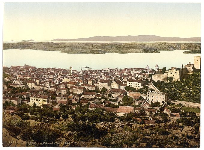 Sebenico, from the fort, Dalmatia, Austro-Hungary