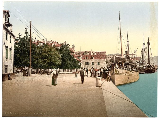 Sebenico, the alla water front, Dalmatia, Austro-Hungary