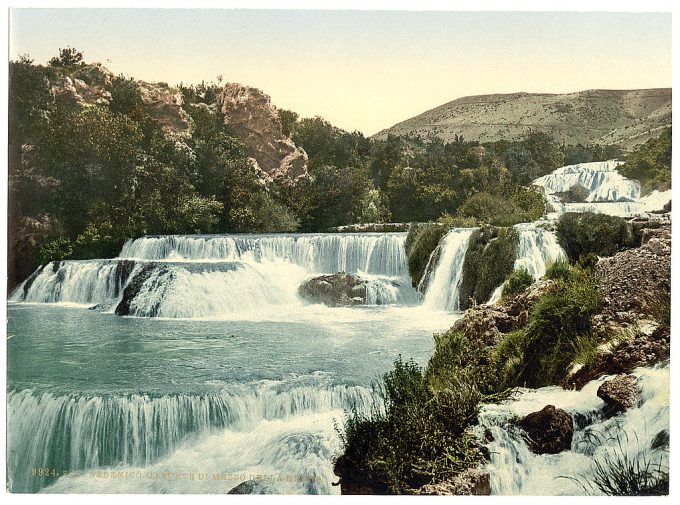 Sebenico, middle falls of the Kerka, Dalmatia, Austro-Hungary