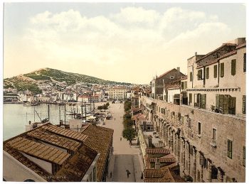 Spalato, the water front, Dalmatia, Austro-Hungary
