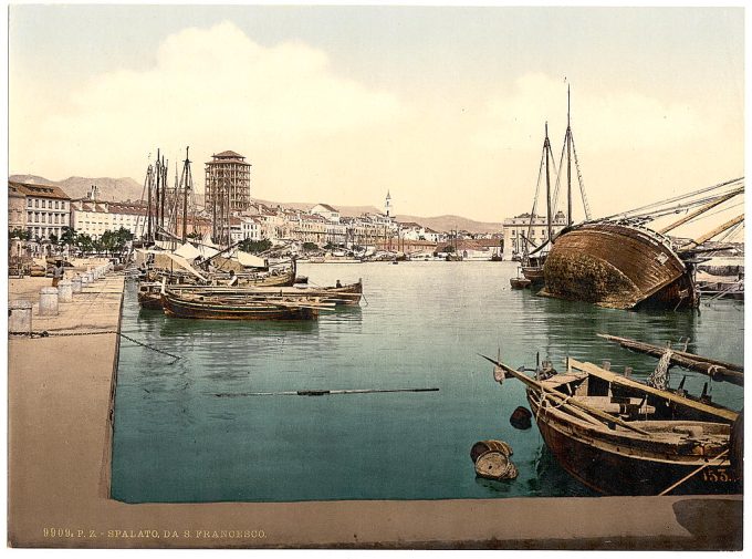 Spalato, the docks, Dalmatia, Austro-Hungary