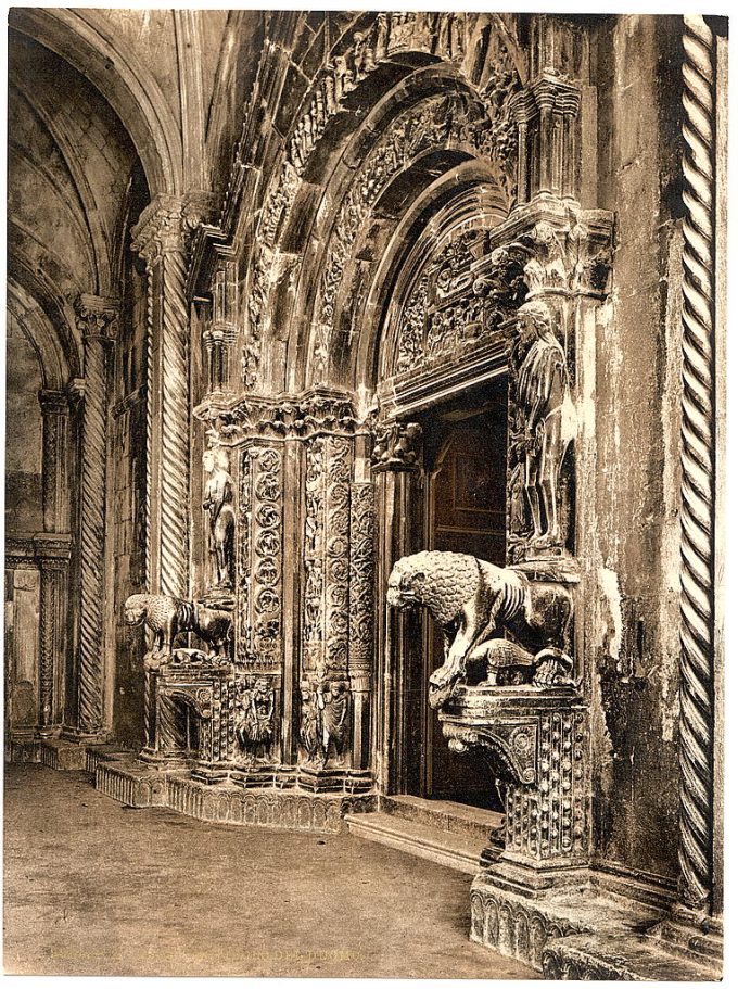 Traû, vestibule of the cathedral, Dalmatia, Austro-Hungary
