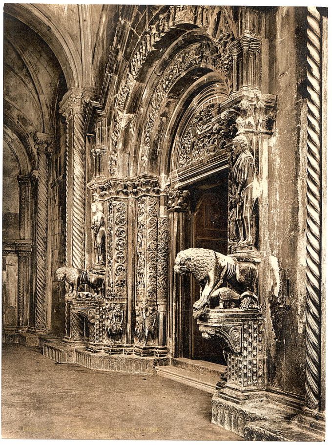 Traû, vestibule of the cathedral, Dalmatia, Austro-Hungary