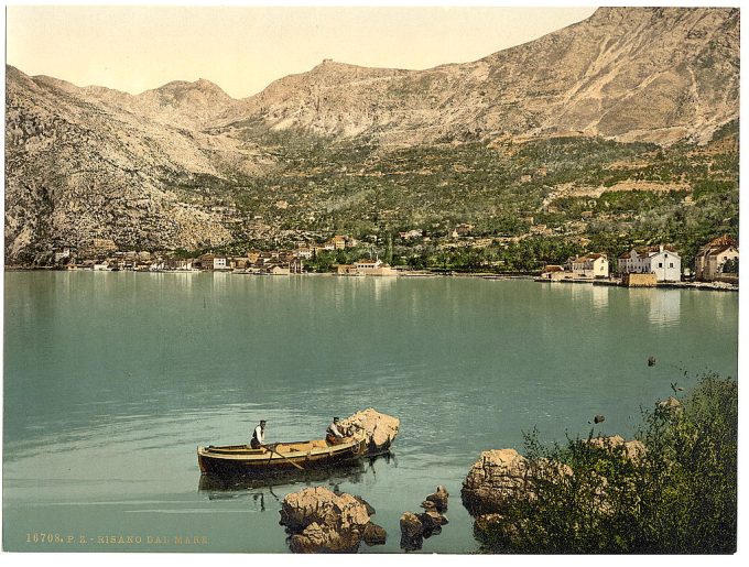 Risano, from the sea, Dalmatia, Austro-Hungary