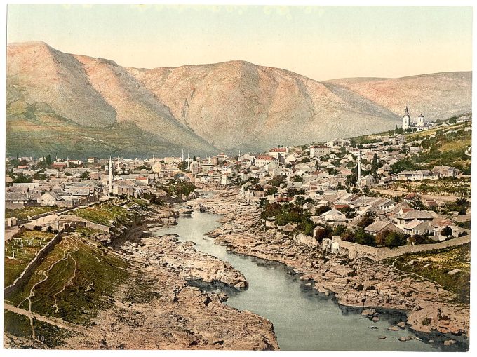 Mostar, general view, Herzegowina, Austro-Hungary