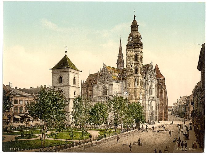 The cathedral, Kaschau, Hungary, Austro-Hungary