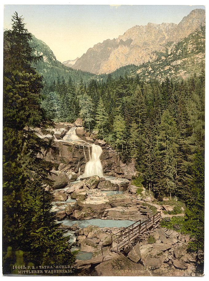 Great Kohlbach, Middle Waterfall, Tatra, Austro-Hungary