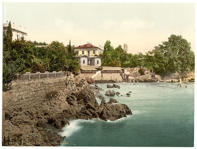 Abbazia, the baths near the lake, Istria, Austro-Hungary