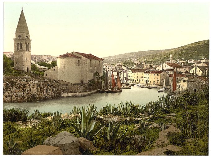 Lussin-Grande (i.e., Lussingrande), general view, Istria, Austro-Hungary