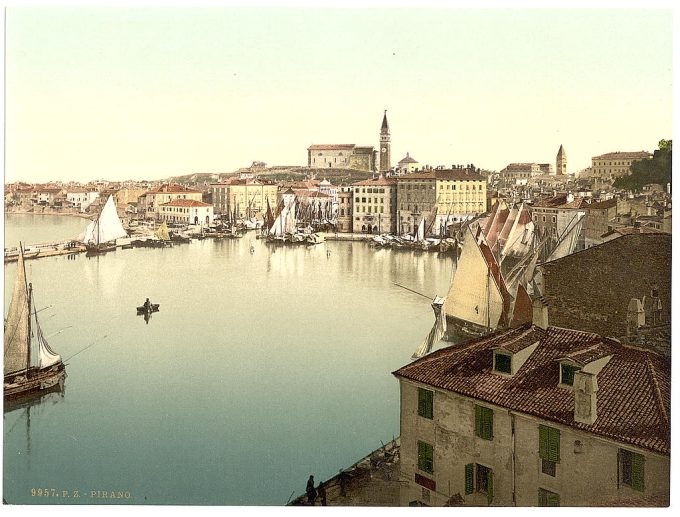 Pirano, general view, Istria, Austro-Hungary