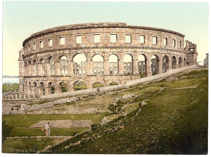 Pola, the arena, Istria, Austro-Hungary