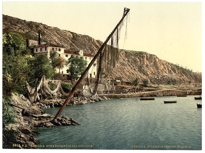 Fishing village, Volosca, Abbazia, Austro-Hungary