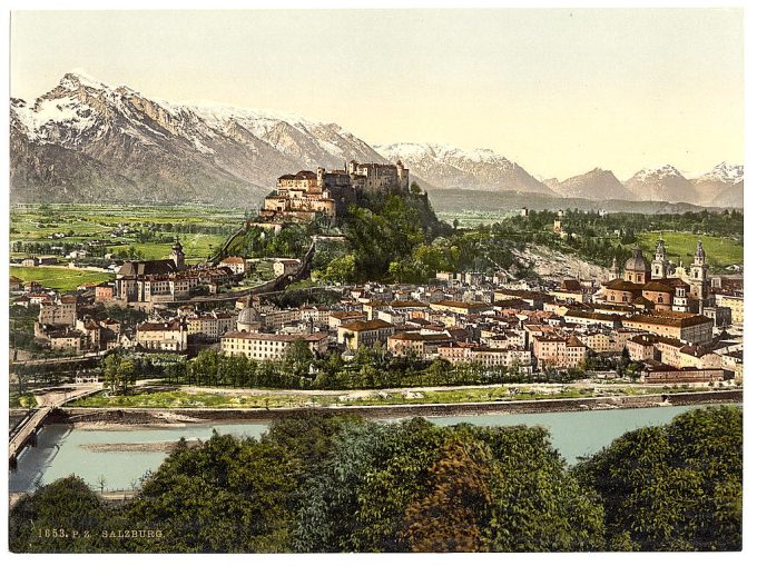 Salzburg, from the Kapuzinerberg, Austro-Hungary