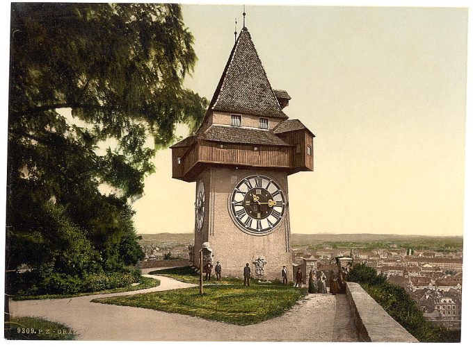 Graz, the clock, Styria, Austro-Hungary