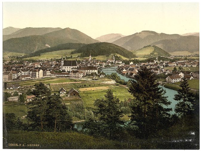Leoben, general view, Styria, Austro-Hungary