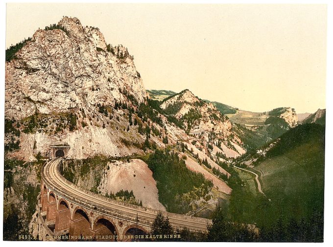 Semmering Railway, viaduct over the Kalte Rinne, Styria, Austro-Hungary