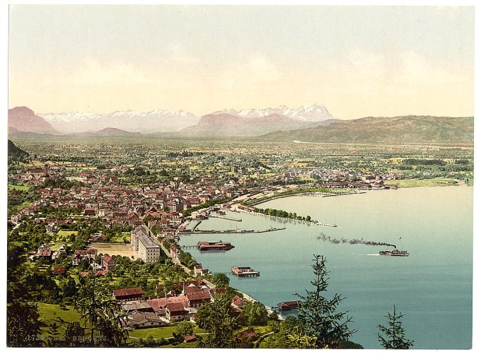 Bregenz from "Haggen", Tyrol, Austro-Hungary