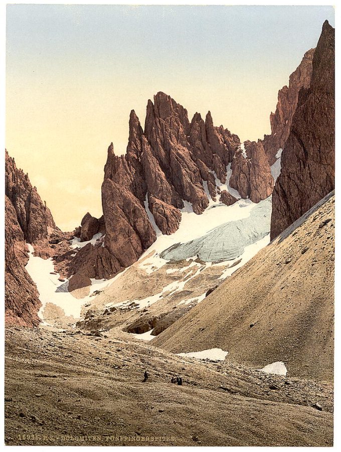 Funffingerspitze, from the north, Tyrol, Austro-Hungary