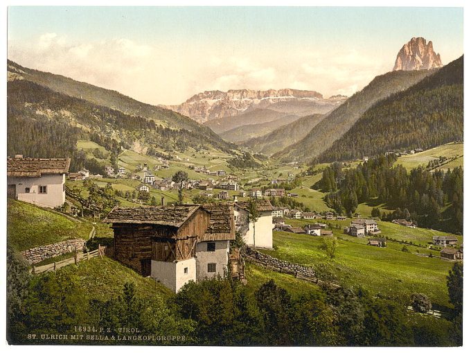 Grodenthal, with Sella, and Langkoflgruppe, Tyrol, Austro-Hungary