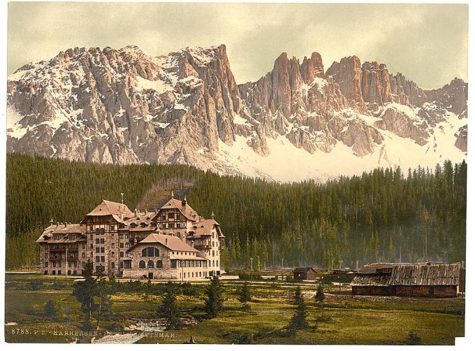 Karersee, Hotel and Lattemar, Tyrol, Austro-Hungary