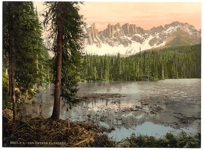 The Lower Karersee, Tyrol, Austro-Hungary