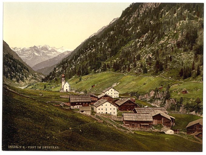 Oetz Valley, view in the valley, Tyrol, Austro-Hungary