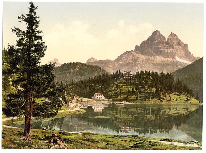 Misurinasee and Drei Zinnen, Tyrol, Austro-Hungary