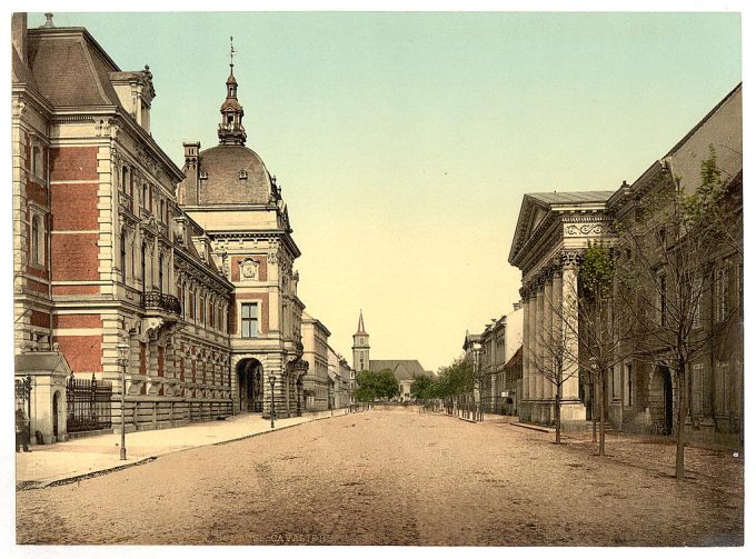 Prince's castle and Cavalier Street, Anhalt, Germany