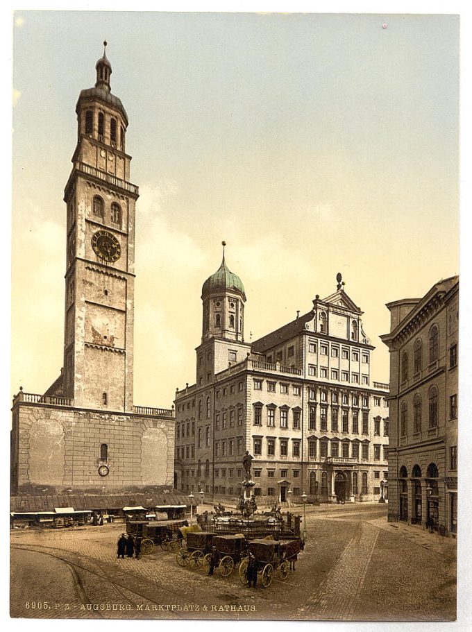 Market place, Augsburg, Bavaria, Germany