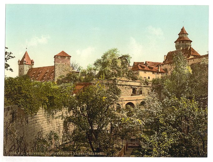 Vestnerthor (i.e. Vestner Tor), with imperial stables, Nuremberg, Bavraria, Germany