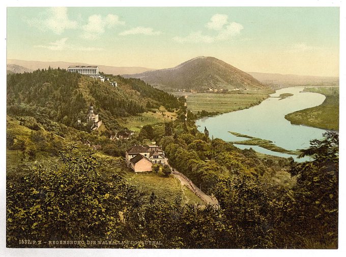 The Walhalla with view in the Danube Valley, Ratisbon (Regensburg), Bavaria, Germany