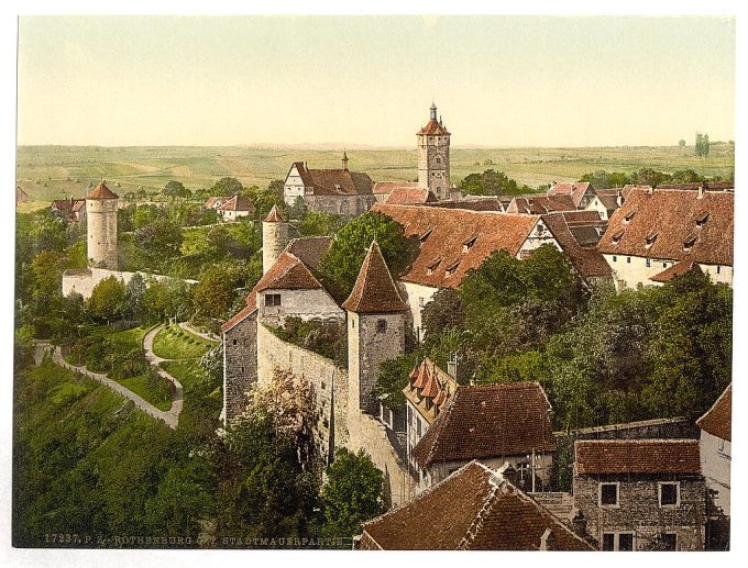 Part of the city, Rothenburg (i.e. ob der Tauber), Bavaria, Germany