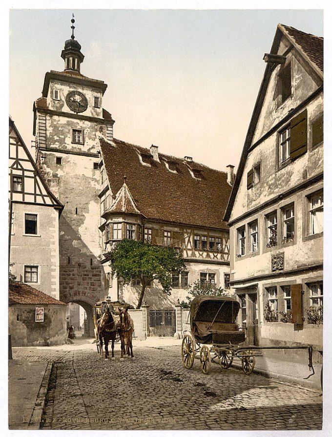 White Tower (i.e. Weisser Turm), Rothenburg (i.e. ob der Tauber), Bavaria, Germany