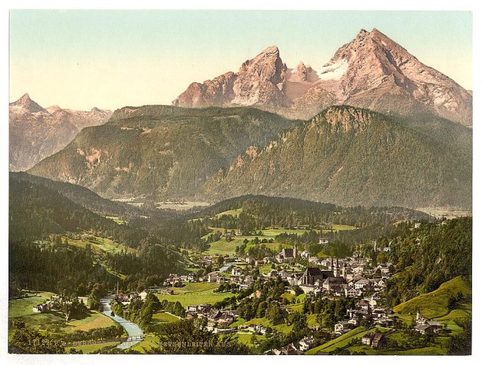 Berchtesgaden from Metzenleiten Upper Bavaria, Germany