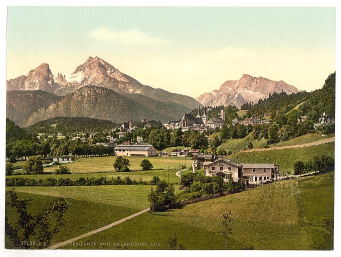 Berchtesgaden from Malerhugel, Upper Bavaria, Germany
