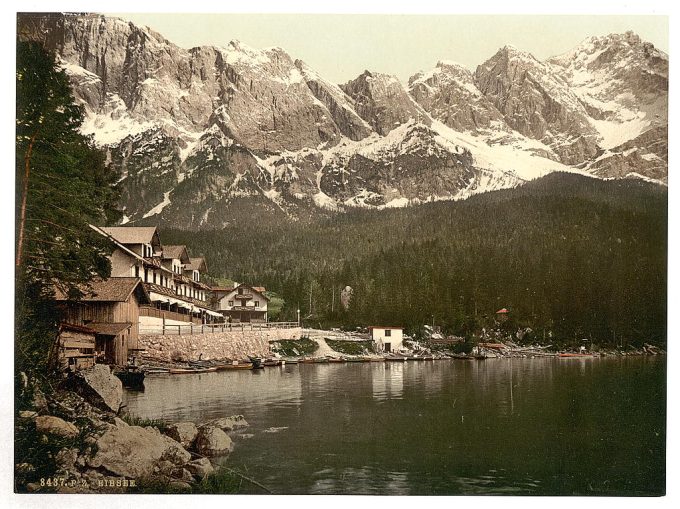 Eibsee, general view, Upper Bavaria, Germany