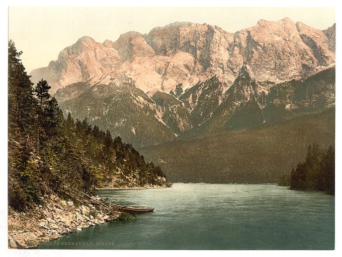 Eibsee, general view, Upper Bavaria, Germany