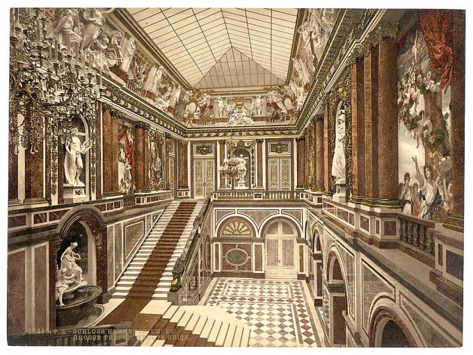 Main stairway, Herrenchiemsee Castle, Upper Bavaria, Germany